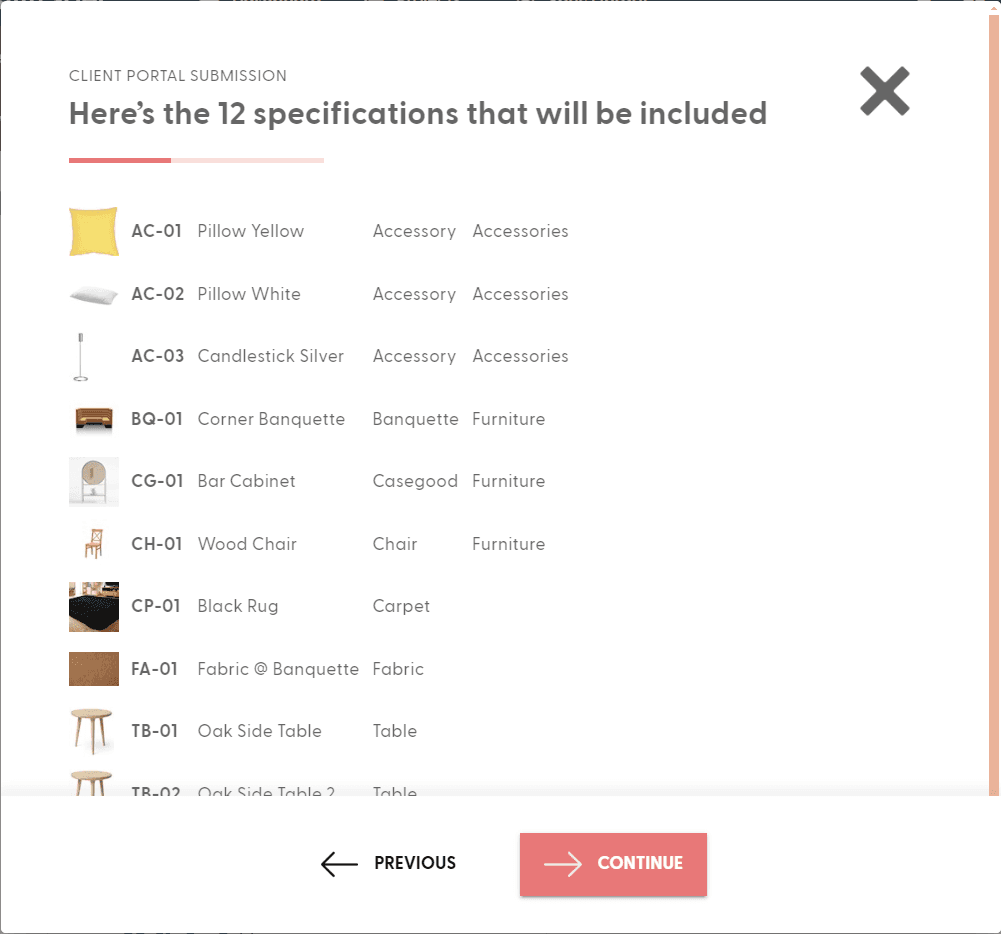 Project overview with submission options